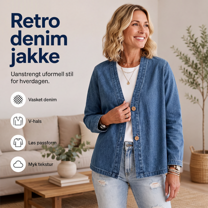Dame uformell kragesløs knyttet cardiganjakke