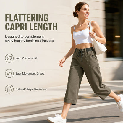 ✨🛍️Nyhet – Capri-bukser i avslappet passform med praktiske lommer – Funksjonelle lommer og avslappet passform for komfort i hverdagen
