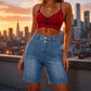 Dame uformelle denim bermudashorts