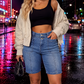 Dame uformelle denim bermudashorts