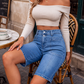 Dame uformelle denim bermudashorts