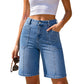 Dame uformelle denim bermudashorts