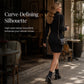 Langermet strikkekjole med ribbestrikket turtleneck for damer