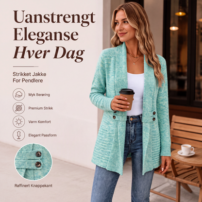 Dame-kauslig dobbeltspent strikket kardigan