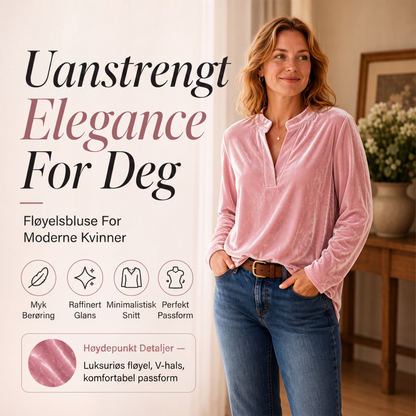 Elegant fløyels-topp med V-hals for kvinner
