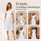Elegant blondekjole med V-hals for kvinner