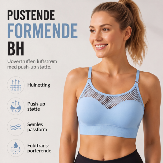 Dame BH med hulmønster og push-up-effekt for trening