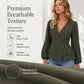 Peplum-bluse med V-hals og lanterneermer for damer
