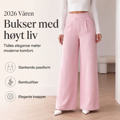 Elegante videbukser med høy midje for kvinner