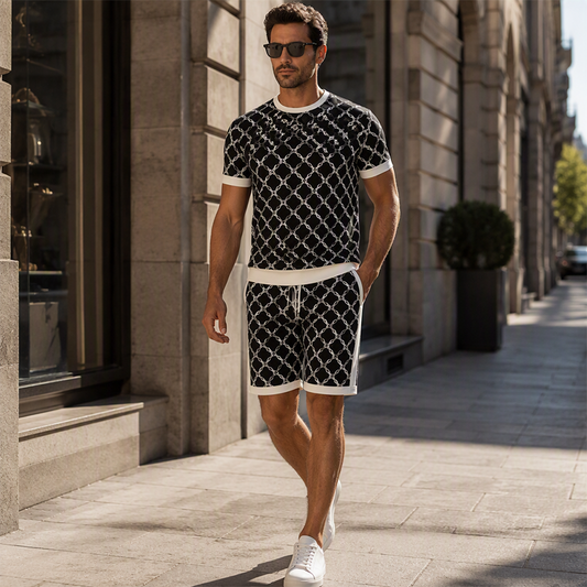 ⌛Tidsbegrenset tilbud🛍️2-delers sett med casual-top og shorts for menn