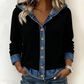 Hettejakke i patchwork-denim for damer