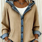 Hettejakke i patchwork-denim for damer