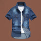 💙 Casual denimskjorte med korte ermer for menn – klassisk denim, ukomplisert hverdagsstil