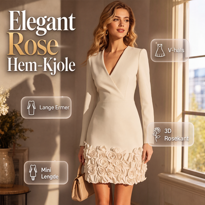 Elegant kjole med V-hals og lange ermer for kvinner