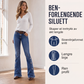 Høytsittende slitte flare-jeans for kvinner