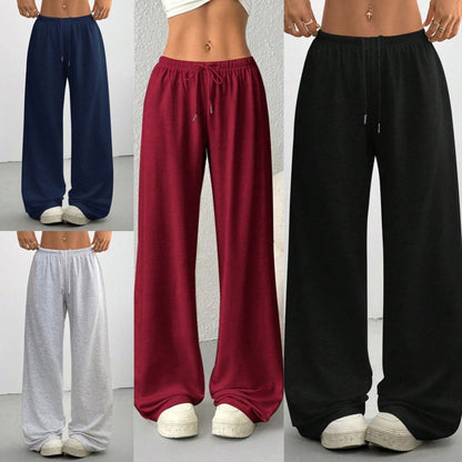 Casual joggebukse for kvinner med vide ben og snøring