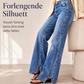 Jeans med høy midje og vide ben for kvinner