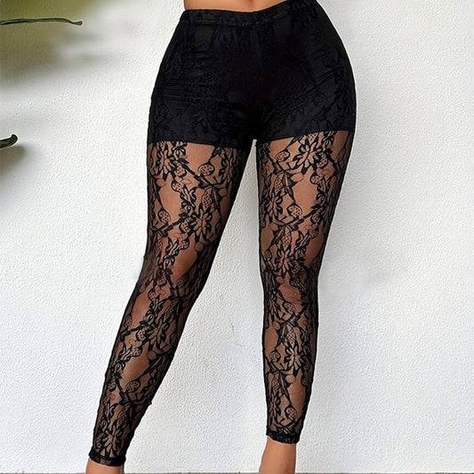 Dame Sexy Gjennomsiktige Blonde Mesh-bukser