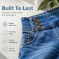 Elastiske jeans med vide ben for kvinner