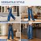 Elastiske jeans med vide ben for kvinner