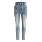 Skinny-jeans med høy midje for kvinner som gir en slankende effekt