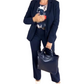 3-delt dresssett for kvinner: blazer, topp og bukser