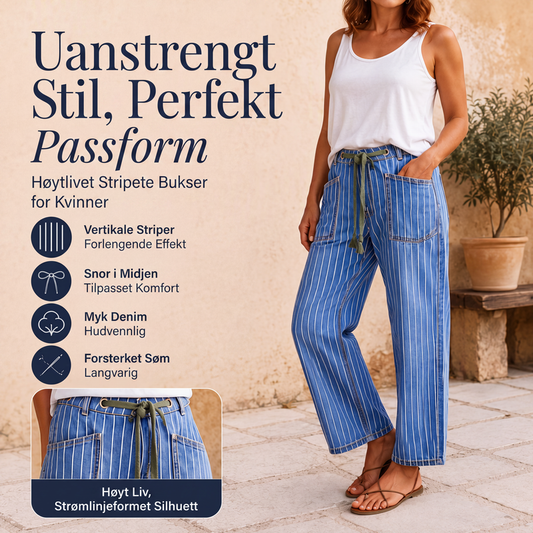 Damelodde jeans med vertikale striper og strekk