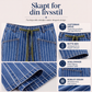 Damelodde jeans med vertikale striper og strekk