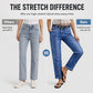Casual jeans med elastisk stoff og rett ben for kvinner