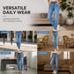 Casual jeans med elastisk stoff og rett ben for kvinner