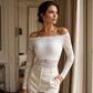 Off-the-shoulder-T-skjorte i blonder for kvinner