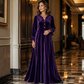 Elegant fløyels-makskjole for kvinner med volangermer