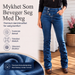 Jeans med høy midje og korsformet, asymmetrisk design for kvinner