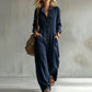 🍂 Cargo-jumpsuit med vide ben for damer – uanstrengt, praktisk stil og høstlig komfort