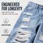 ✨Uanstrengt hverdagsstil | Jeans for kvinner med slitt utseende, høy midje og vide ben