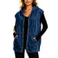 Casual denimvest med hette for damer