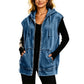 Casual denimvest med hette for damer