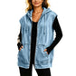 Casual denimvest med hette for damer