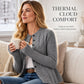 Kabelstrikket cardigan med knapper for damer