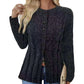 Kabelstrikket cardigan med knapper for damer