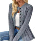Kabelstrikket cardigan med knapper for damer