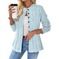 Kabelstrikket cardigan med knapper for damer