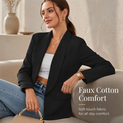 Populært tilbud: 50 % rabatt💖 Uformell blazer for damer med åpen front