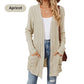 🍂 Høstens must-have | Lang strikket cardigan for damer med striper, åpen front og lommer