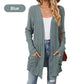 🍂 Høstens must-have | Lang strikket cardigan for damer med striper, åpen front og lommer