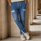 Jeans-joggebukser for menn med smal passform og elastisk midje