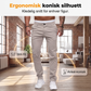 Moderne stretchbukser med smale bein