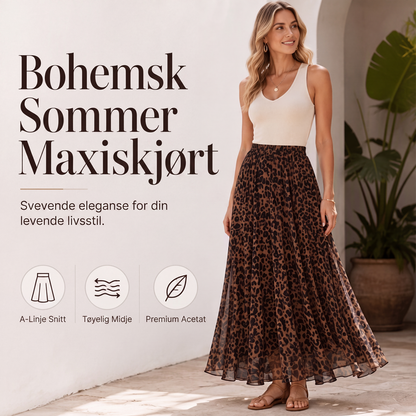 Trykt A-formet maxi-nederdel til kvinner
