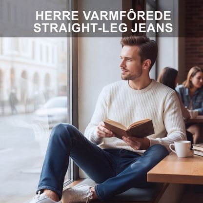 Varme rette jeans for menn med fôr