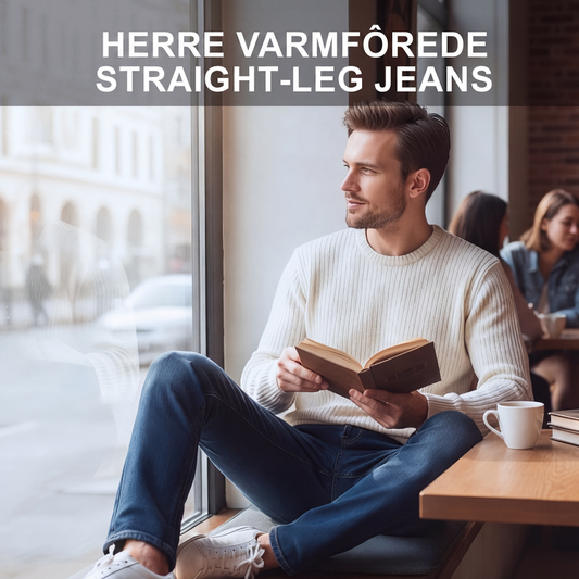 Varme rette jeans for menn med fôr